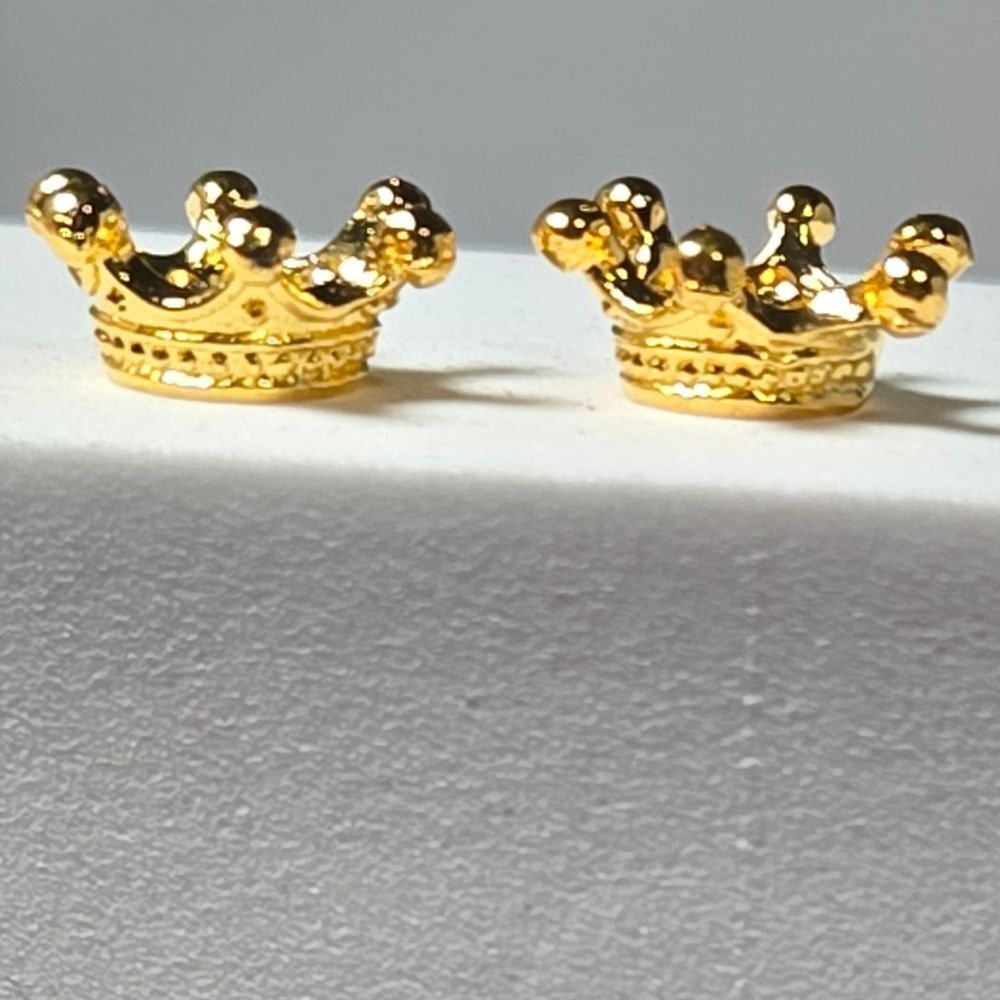 5pcs - Gold Crown Spacer Beads Charm Bracelet Set DIY Jewelry Shiny Royal Tiara
